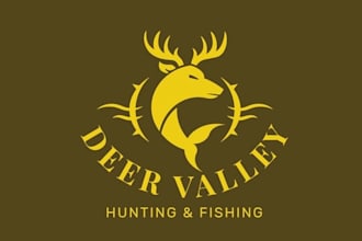 design classic deer valley hunting club logo