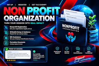 help with nonprofit registration, 501c3 setup, ein and tax exemption