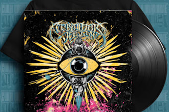 design metal band album cover and t shirt artwork