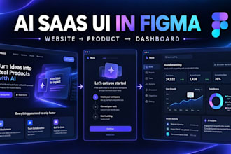 design an ai saas website and product dashboard in figma