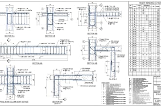 rebar shop drawings, bar bending schedules