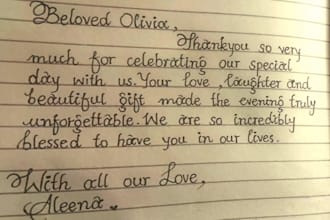 handwrite anything in aesthetic cursive writing