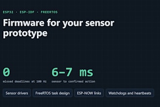develop esp32 firmware in esp idf and freertos for your sensor prototype