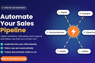 build zapier dripify crm hubspot jobber pipedrive phantombuster automation