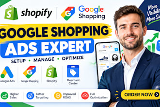 setup and manage google shopping ads for shopify ecommerce,optimize shopping ads
