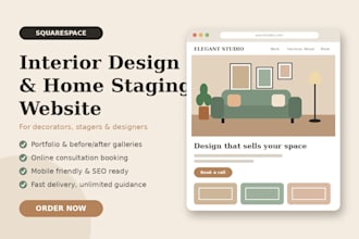 design squarespace interior design website home staging and decorator website