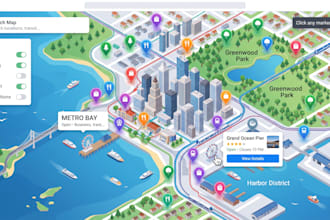 design interactive svg maps, clickable website maps, responsive HTML5 vector map