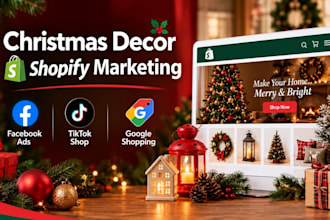 christmas decor, christmas tree shopify marketing via facebook ads, tiktok shop
