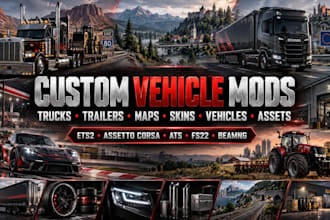 trucks, trailers, maps, maps, skins for ets2, assetto corsa, ats, fs22, beamng