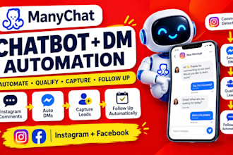 build manychat chatbot and instagram dm automation for lead generation
