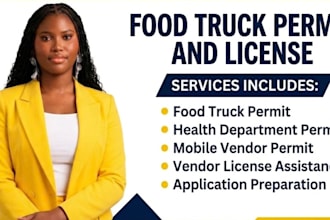 help you get food truck permits, health permits, cathering and vendor licenses