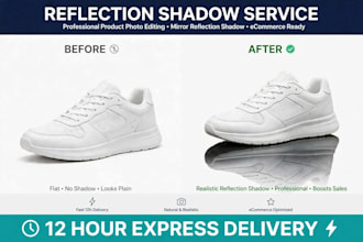 create natural, reflection and drop shadow