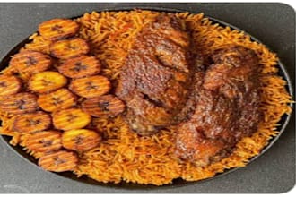 teach you how to cook jollof rice and chicken with other delicacies