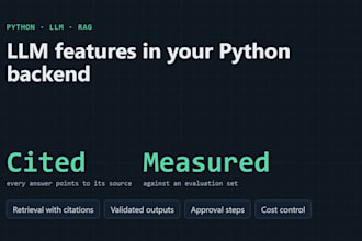 add llm features to your python backend with cited rag and cost control