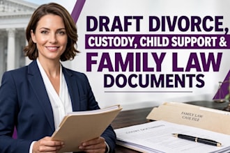draft divorce petitions, custody motions and family court documents
