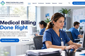 design wix medical billing website practice billing healthcare billing website
