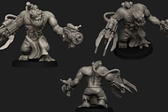 sculpt custom warhammer 40k stl, space marine miniature and kitbash bits