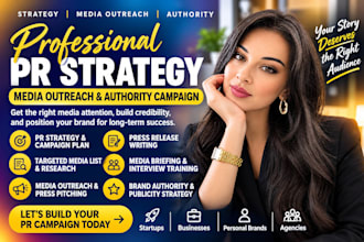 create a professional PR strategy, media outreach and authority campaign