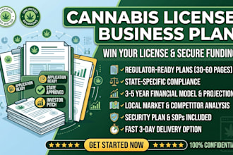 write a cannabis license business plan with financial model
