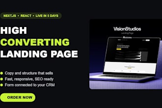 design and develop a high converting landing page in nextjs