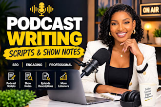 write engaging podcast scripts and SEO show notes