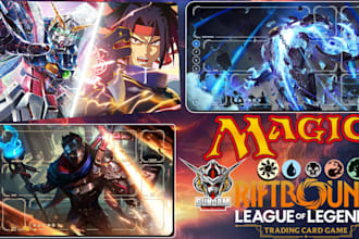 design custom playmat illustration for mtg, tcg, board game art, yugioh pokemon