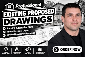 existing proposed drawings, planning application plans, house remodel layout