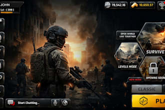 design professional game UI UX, hud, menus and icons for your game
