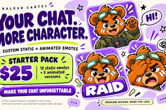 create custom twitch emotes unique style and badges in 24hrs