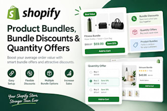 setup shopify product bundles, bundle discounts and quantity offers