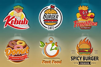 create creative restaurant, fast food, food ,bbq logo