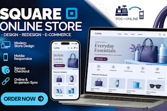 design a square online store and square website for your business
