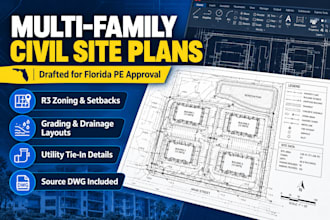 draft multi family civil site plan package for florida pe
