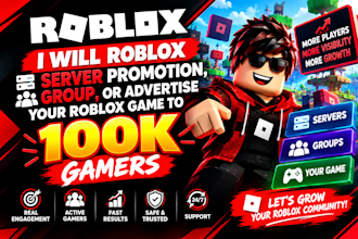 promotion group advertise your roblox game to 100k gamer