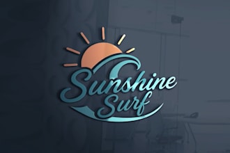 design wake surf company sunshine surf logo