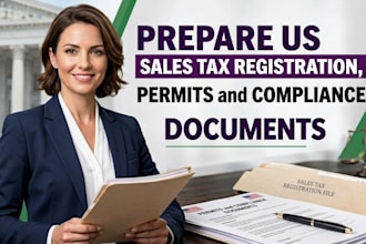 prepare US sales tax registration, permits and compliance documents