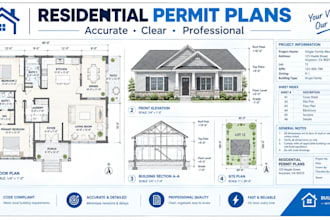 create residential building permit plans and construction drawings