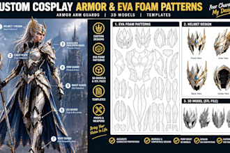 create custom cosplay armor eva foam props wearable helmet and 3d models