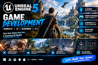 develop unreal engine 3d game with gameplay system mechanics and ai behaviour