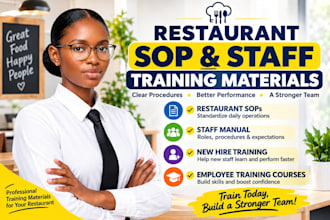 create restaurant sop staff training manual new hire employee training courses