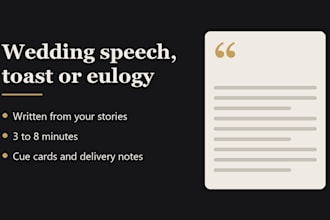 write your wedding speech, best man toast or eulogy