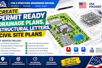 create permit ready drainage plans, structural letters, site plans for texas fl
