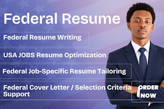 write an federal resume for USA jobs and government jobs