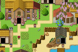 create 2d top down pixel art tileset rpg maker tile map vx ace mz spritesheet