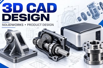 do 3d cad design and 3d product design in solidworks