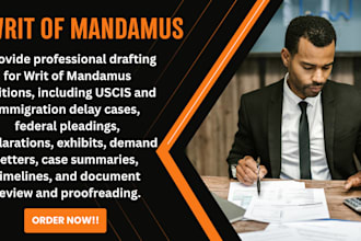 draft and delay writ of mandamus for uscis delay and eb2 niw