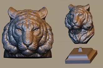 design realistic 3d animal and wildlife bas relief model for cnc and 3d printing