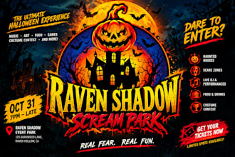 design custom spooky halloween party invitation flyers
