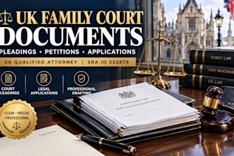 draft UK family court petitions, pleadings, and legal documents
