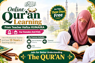 do online tutoring the holly quraan with tajveed hifz o nazra